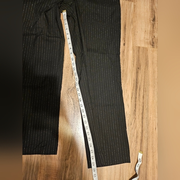 NWOT Rachel Zoe Women's Black Pinstripe Sparkle Pants - Picture 7 of 7